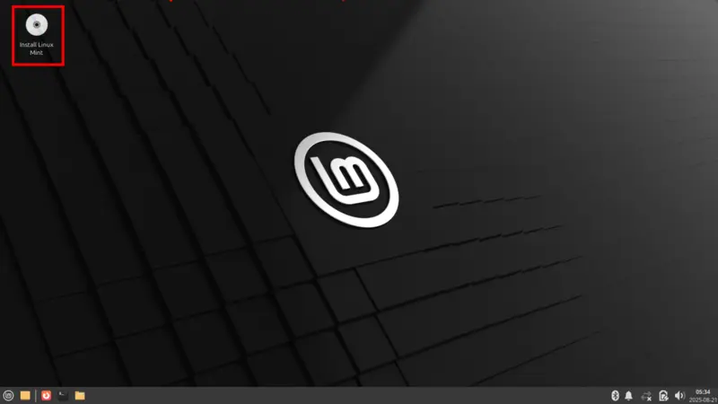 インストールメディアから起動したLinux Mint